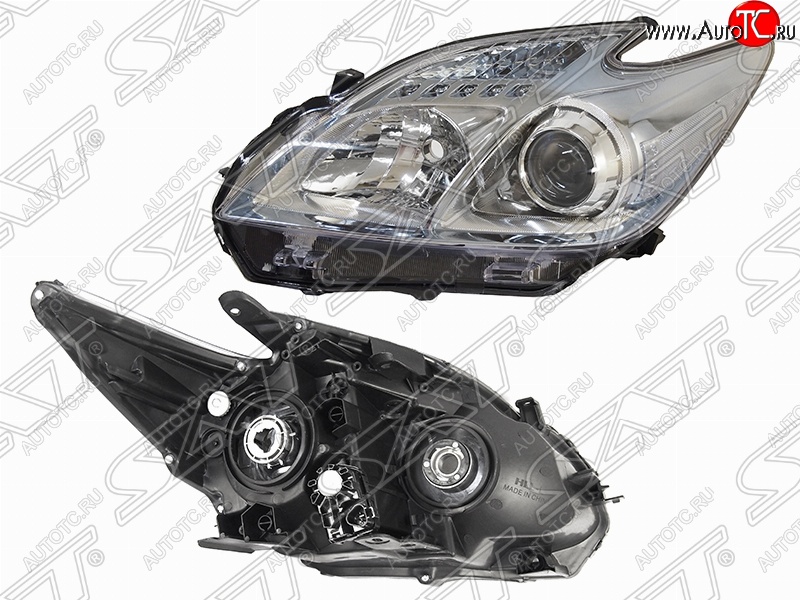 4 949 р. Левая фара передняя SAT (хром)  Toyota Prius  XW30 (2012-2016) рестайлинг лифтбэк  с доставкой в г. Воронеж