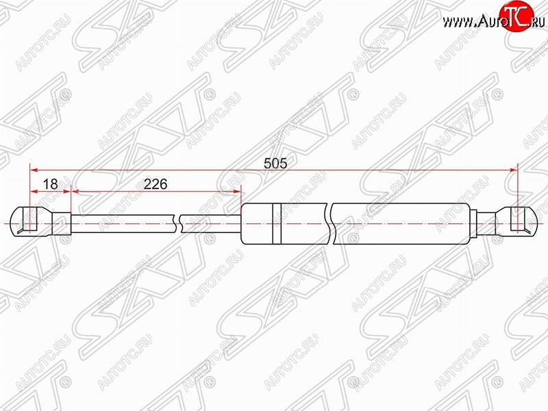 529 р. Газовый упор крышки багажника SAT Toyota Prius XW30 дорестайлинг (2009-2011)  с доставкой в г. Воронеж