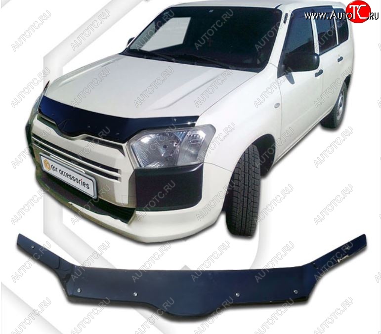 2 159 р. Дефлектор капота CA-Plastiс Toyota Probox рестайлинг (2014-2025) (Classic черный, Без надписи)  с доставкой в г. Воронеж