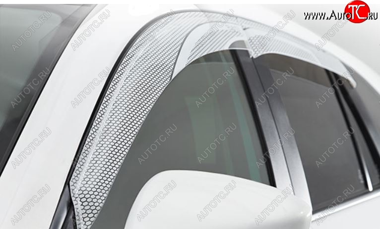 2 199 р. Дефлектор капота CA-Plastiс  Toyota Probox  рестайлинг (2014-2025) (Серия Art белая, Без хром.молдинга)  с доставкой в г. Воронеж
