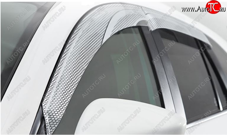 2 199 р. Дефлектор капота CA-Plastiс  Toyota Probox  рестайлинг (2014-2025) (Серия Art серебро, Без хром.молдинга)  с доставкой в г. Воронеж
