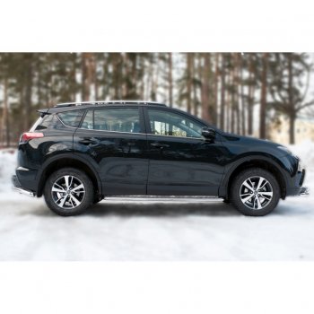 22 949 р. Пороги труба d42 с листом (Лист алюм,проф.сталь)(v2) SLITKOFF  Toyota RAV4  XA40 (2015-2019) 5 дв. рестайлинг  с доставкой в г. Воронеж. Увеличить фотографию 3