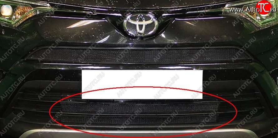 1 789 р. Нижняя решётка в воздуховод автомобиля Russtal (черная) Toyota RAV4 XA40 5 дв. рестайлинг (2015-2019)  с доставкой в г. Воронеж