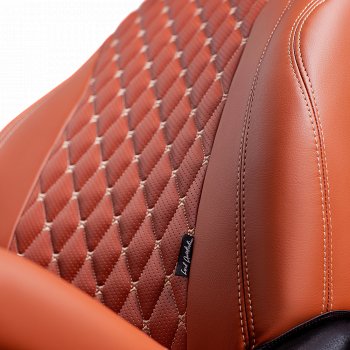 14 999 р. Чехлы для сидений Lord Autofashion Байрон (экокожа, 60/40, подлокотник, 3 Г-образных подголовника)  Toyota RAV4  XA40 (2012-2019) 5 дв. дорестайлинг, 5 дв. рестайлинг (Коричневый, вставка коричневая, строчка бежевая)  с доставкой в г. Воронеж. Увеличить фотографию 4