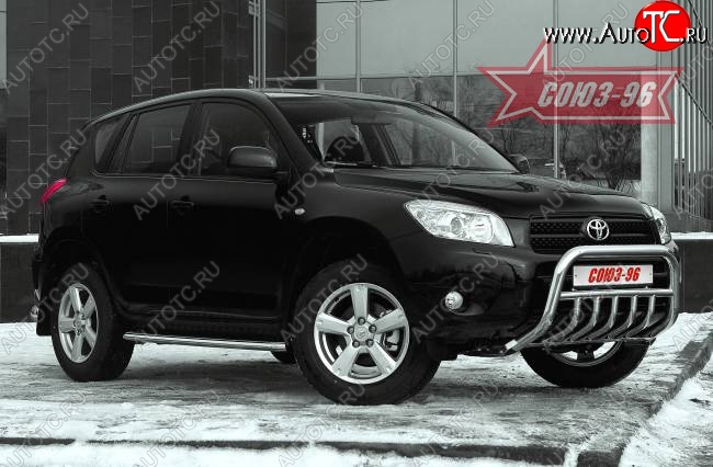 15 434 р. Защита переднего бампера Souz-96 (d60) Toyota RAV4 XA305 5 дв. дорестайлинг (2005-2009)  с доставкой в г. Воронеж