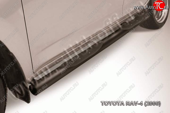 10 999 р. Защита порогов Slitkoff  Toyota RAV4  XA305 (2005-2009) 5 дв. дорестайлинг (Цвет: серебристый)  с доставкой в г. Воронеж