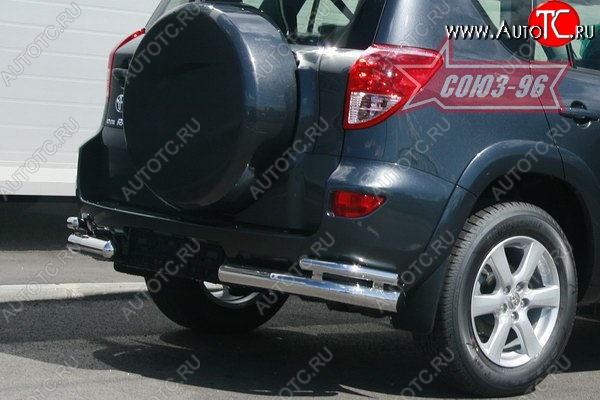 14 561 р. Защита заднего бампера из двойных боковых уголков Souz-96 (d76/42) Toyota RAV4 XA305 5 дв. дорестайлинг (2005-2009)  с доставкой в г. Воронеж