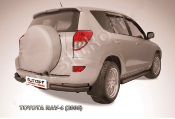 Защита заднего бампера Slitkoff (d57 мм, уголки) Toyota RAV4 XA305 5 дв. дорестайлинг (2005-2009)