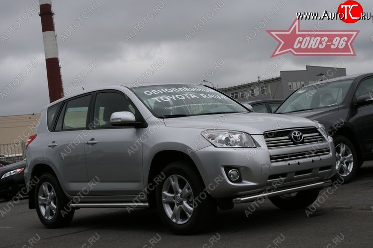 11 114 р. Защита переднего бампера одинарная Souz-96 (d60)  Toyota RAV4  XA30 (2008-2010) 5 дв. 1-ый рестайлинг  с доставкой в г. Воронеж