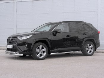 16 399 р. Защита переднего бампера (2 трубы Ø63 и 75х42 мм, нержавейка) Russtal Toyota RAV4 XA50 5 дв. дорестайлинг (2018-2025)  с доставкой в г. Воронеж. Увеличить фотографию 4