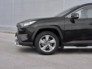 16 399 р. Защита переднего бампера (2 трубы Ø63 и 75х42 мм, нержавейка) Russtal Toyota RAV4 XA50 5 дв. дорестайлинг (2018-2025)  с доставкой в г. Воронеж. Увеличить фотографию 3