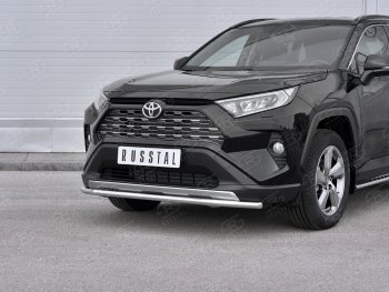 Защита переднего бампера (Ø42 мм, нержавейка) SLITKOFF Toyota RAV4 XA50 5 дв. дорестайлинг (2018-2025)