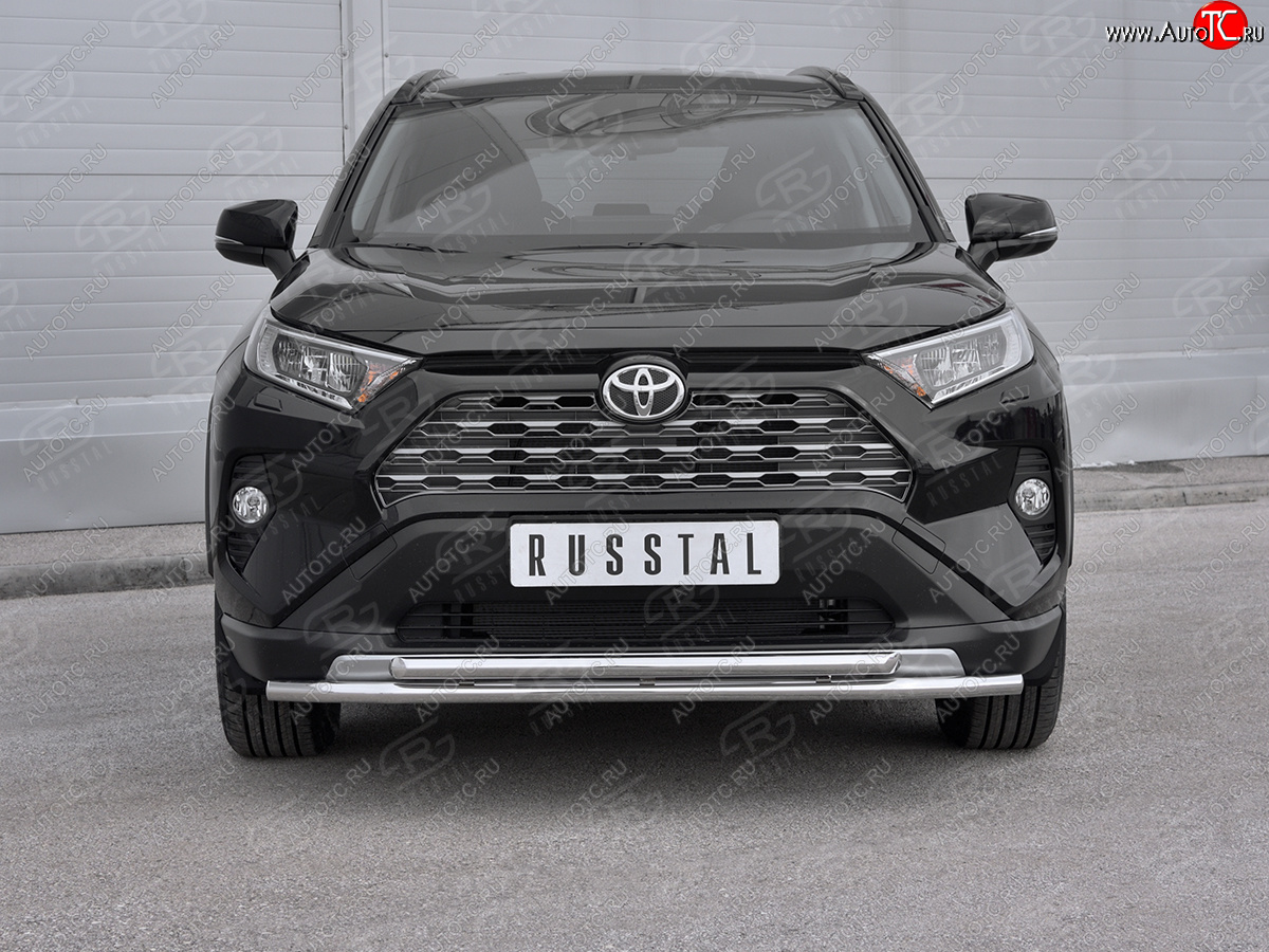 18 899 р. Защита переднего бампера (2 трубы Ø42 мм, нержавейка) SLITKOFF Toyota RAV4 XA50 5 дв. дорестайлинг (2018-2025)  с доставкой в г. Воронеж
