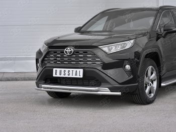18 899 р. Защита переднего бампера (2 трубы Ø42 мм, нержавейка) SLITKOFF Toyota RAV4 XA50 5 дв. дорестайлинг (2018-2025)  с доставкой в г. Воронеж. Увеличить фотографию 3
