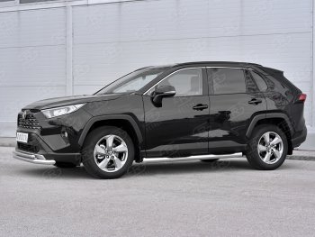 19 999 р. Защита переднего бампера (2 трубы Ø63 и 42 мм, нержавейка) SLITKOFF Toyota RAV4 XA50 5 дв. дорестайлинг (2018-2025)  с доставкой в г. Воронеж. Увеличить фотографию 3