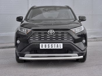 Защита переднего бампера (Ø63 мм, нержавейка) SLITKOFF Toyota RAV4 XA50 5 дв. дорестайлинг (2018-2025)