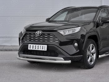 16 649 р. Защита переднего бампера (Ø63 мм, нержавейка) SLITKOFF Toyota RAV4 XA50 5 дв. дорестайлинг (2018-2025)  с доставкой в г. Воронеж. Увеличить фотографию 2