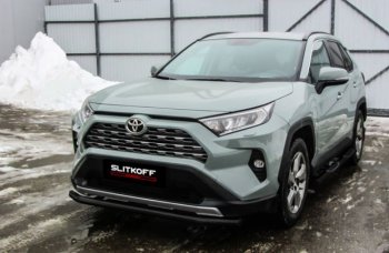 Защита переднего бампера Slitkoff (Ø57 мм) Toyota RAV4 XA50 5 дв. дорестайлинг (2018-2025)