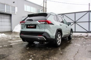 Защита заднего бампера Slitkoff (Ø57 мм, скоба) Toyota RAV4 XA50 5 дв. дорестайлинг (2018-2025)