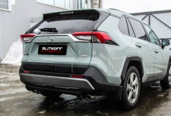 Защита заднего бампера Slitkoff (Ø57 мм) Toyota RAV4 XA50 5 дв. дорестайлинг (2018-2025)