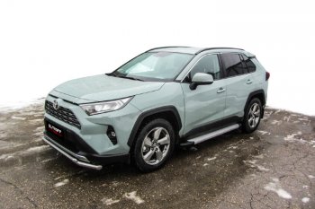 13 349 р. Пороги алюминиевые Slitkoff  Toyota RAV4  XA50 (2018-2025) 5 дв. дорестайлинг (Optima Silver)  с доставкой в г. Воронеж. Увеличить фотографию 3