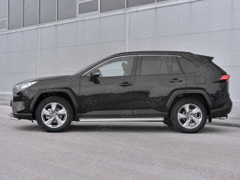 24 649 р. Пороги SLITKOFF d42 с листом  Toyota RAV4  XA50 (2018-2025) 5 дв. дорестайлинг (лист алюминий, труба нержавейка)  с доставкой в г. Воронеж. Увеличить фотографию 3