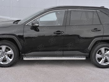 24 649 р. Пороги SLITKOFF d42 с листом  Toyota RAV4  XA50 (2018-2025) 5 дв. дорестайлинг (лист алюминий, труба нержавейка)  с доставкой в г. Воронеж. Увеличить фотографию 2