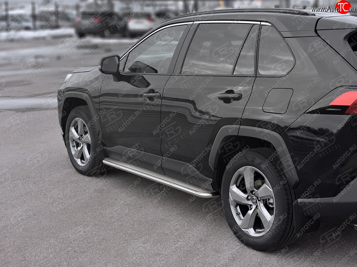 35 549 р. Пороги SLITKOFF d42 с листом  Toyota RAV4  XA50 (2018-2025) 5 дв. дорестайлинг (лист нержавейка, труба нержавейка)  с доставкой в г. Воронеж