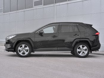 35 549 р. Пороги SLITKOFF d42 с листом  Toyota RAV4  XA50 (2018-2025) 5 дв. дорестайлинг (лист нержавейка, труба нержавейка)  с доставкой в г. Воронеж. Увеличить фотографию 3