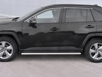 19 999 р. Защита порогов на SLITKOFF труба d63  Toyota RAV4  XA50 (2018-2025) 5 дв. дорестайлинг (защита порогов с закругленными торцами)  с доставкой в г. Воронеж. Увеличить фотографию 3