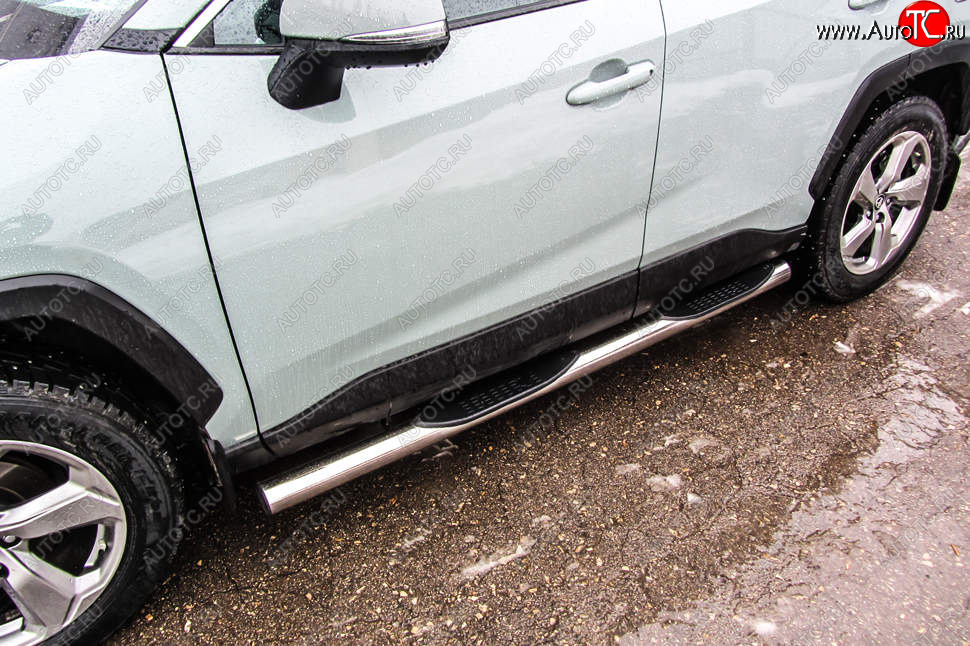 15 999 р. Защита порогов Slitkoff (Ø76 мм, с проступями) Toyota RAV4 XA50 (2018-2025) 5 дв. дорестайлинг (Нержавейка) с доставкой в г. Воронеж Увеличить фотографию 1 15 999 р. Защита порогов Slitkoff (Ø76 мм, с проступями) Toyota RAV4 XA50 (2018-2025) 5 дв. дорестайлинг (Нержавейка) с доставкой в г. Воронеж