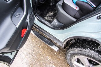 15 999 р. Защита порогов Slitkoff (Ø76 мм, с проступями)  Toyota RAV4  XA50 (2018-2025) 5 дв. дорестайлинг (Нержавейка)  с доставкой в г. Воронеж. Увеличить фотографию 2