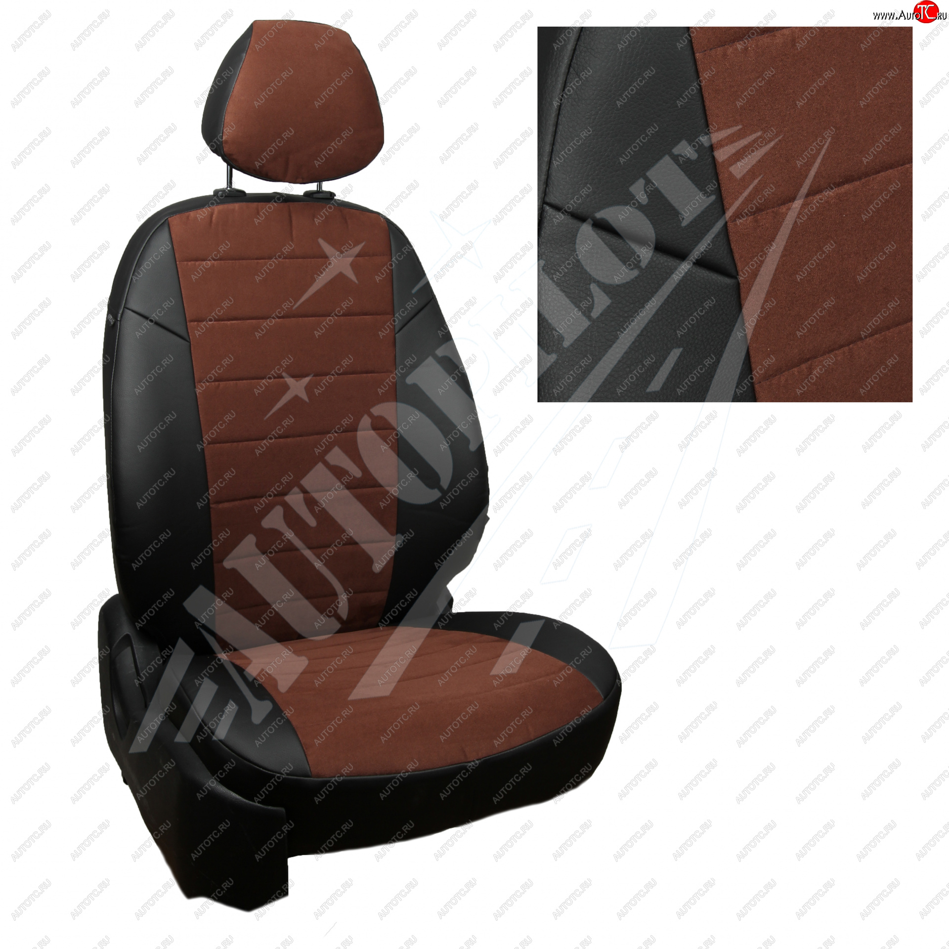 13 849 р. Чехлы сидений AUTOPILOT Алькантара (40/60, с вырезом под подлокотник)  Toyota RAV4  XA50 (2018-2025) 5 дв. дорестайлинг (Черный + Шоколад)  с доставкой в г. Воронеж