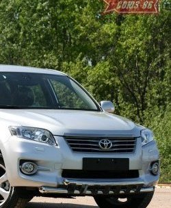 Двойная защита переднего бампера d60х60 с декор. элементами удлинённый Souz-96 Toyota RAV4  XA30 (2010-2013) 5 дв. удлиненный 2-ой рестайлинг