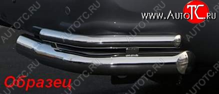 1 043 р. Защита заднего бампера из двойных боковых уголков Souz-96 (d76/42)  Toyota RAV4  XA30 (2010-2013) 5 дв. удлиненный 2-ой рестайлинг  с доставкой в г. Воронеж