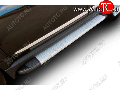 13 349 р. Пороги алюминиевые Slitkoff  Toyota RAV4  XA30 (2010-2013) 5 дв. 2-ой рестайлинг (Optima Silver)  с доставкой в г. Воронеж