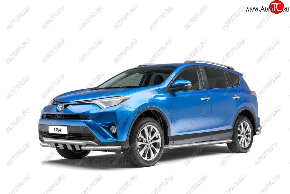 26 239 р. Защита порогов из трубы Ø63 Petroil Tuning  Toyota RAV4  XA40 (2012-2019) 5 дв. дорестайлинг, 5 дв. рестайлинг (Нержавеющая полированная сталь)  с доставкой в г. Воронеж