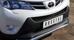 14 549 р. Одинарная защита переднего бампера диаметром 63 мм SLITKOFF  Toyota RAV4  XA40 (2012-2015) 5 дв. дорестайлинг  с доставкой в г. Воронеж. Увеличить фотографию 2