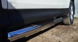 14 449 р. Защита порогов с пластиковыми вставками для ног из круглой трубы диаметром 76 мм Russtal Toyota RAV4 XA40 5 дв. дорестайлинг (2012-2015) (Защита порогов с со скосами на торцах (вариант 1))  с доставкой в г. Воронеж. Увеличить фотографию 10