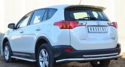 16 999 р. Защита заднего бампера (Ø63 и 42 мм, нержавейка) SLITKOFF  Toyota RAV4  XA40 (2012-2015) 5 дв. дорестайлинг  с доставкой в г. Воронеж. Увеличить фотографию 2