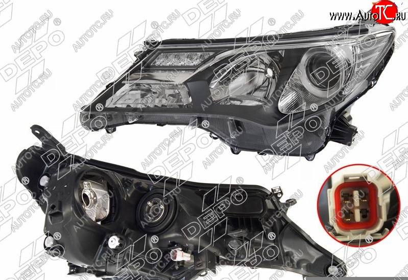 25 749 р. Левая фара (ксенон, LED, с электрокорректором, Евросвет) DEPO  Toyota RAV4  XA40 (2012-2015) 5 дв. дорестайлинг  с доставкой в г. Воронеж