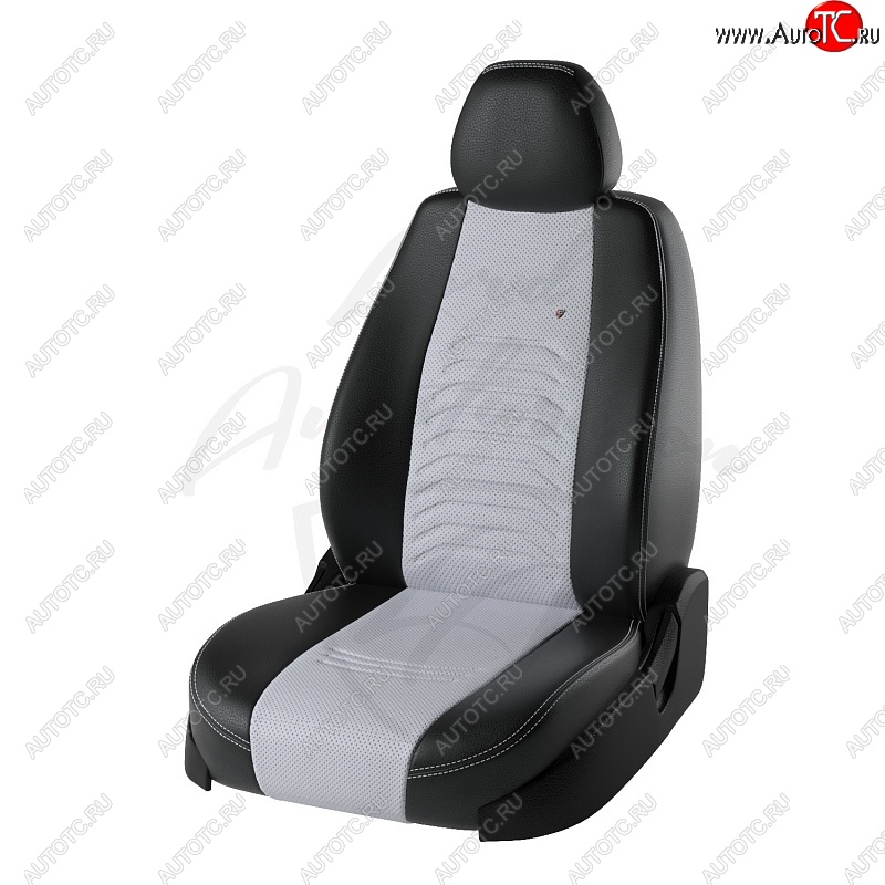 10 899 р. Чехлы для сидений Lord Autofashion Денвер (экокожа)  Toyota RAV4  XA40 (2012-2019) 5 дв. дорестайлинг, 5 дв. рестайлинг (Чёрный, вставка белая)  с доставкой в г. Воронеж
