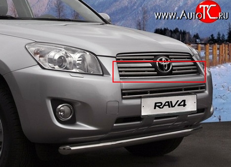 1 043 р. Декоративные вставки решетки радиатора Novline (нижние, тройные) Toyota RAV4 XA30 5 дв. 2-ой рестайлинг (2010-2013)  с доставкой в г. Воронеж