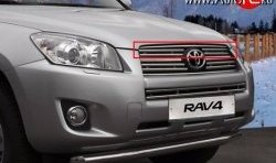 Декоративные вставки решетки радиатора Novline (верхние, двойные) Toyota RAV4 XA30 5 дв. 2-ой рестайлинг (2010-2013)