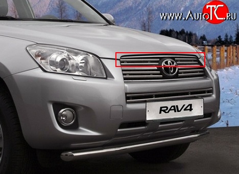 7 799 р. Декоративные вставки решетки радиатора Novline (верхние, двойные) Toyota RAV4 XA30 5 дв. 2-ой рестайлинг (2010-2013)  с доставкой в г. Воронеж