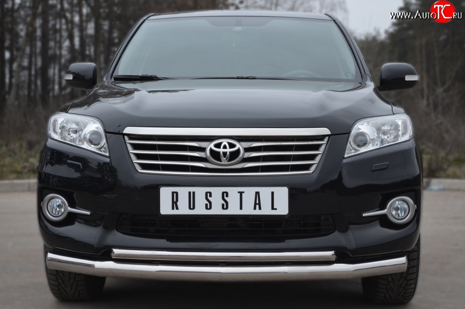 17 699 р. Защита переднего бампера (2 трубыØ63 мм, нержавейка) SLITKOFF  Toyota RAV4  XA30 (2010-2013) 5 дв. 2-ой рестайлинг  с доставкой в г. Воронеж
