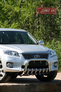 Защита переднего бампера Souz-96 (d76) Toyota RAV4  XA30 (2010-2013) 5 дв. 2-ой рестайлинг, 5 дв. удлиненный 2-ой рестайлинг