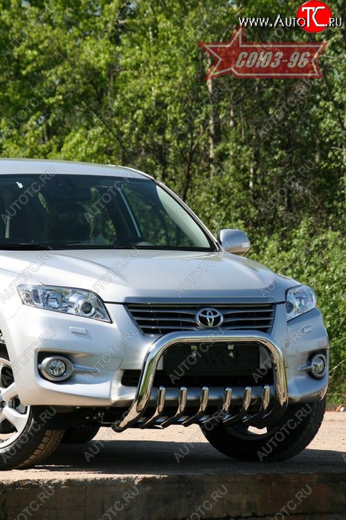 20 969 р. Защита переднего бампера Souz-96 (d76)  Toyota RAV4  XA30 (2010-2013) 5 дв. 2-ой рестайлинг, 5 дв. удлиненный 2-ой рестайлинг  с доставкой в г. Воронеж
