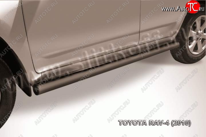 9 549 р. Защита порогов Slitkoff Toyota RAV4 XA30 5 дв. удлиненный 2-ой рестайлинг (2010-2013) (Цвет: серебристый)  с доставкой в г. Воронеж