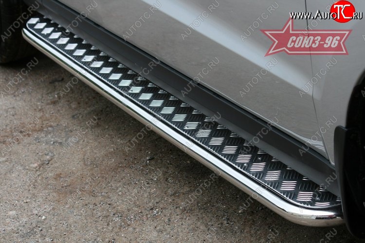 11 519 р. Защита порогов с листом Souz-96 (d42). Toyota RAV4 XA30 5 дв. 2-ой рестайлинг (2010-2013)  с доставкой в г. Воронеж